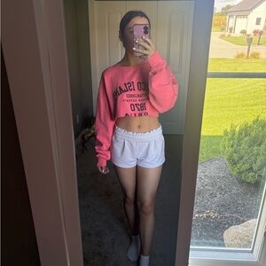 Pink Graphic Crop Sweatshirt